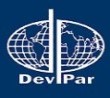 DevPar logo which is a 
world globe divided in two. One half is part of a D, the other half is part of a P.