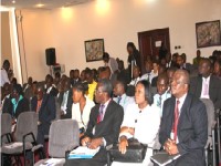 Ghanaian seminar attendees listen to a speaker